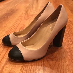 J. Crew Etta Cap Toe Leather Pumps